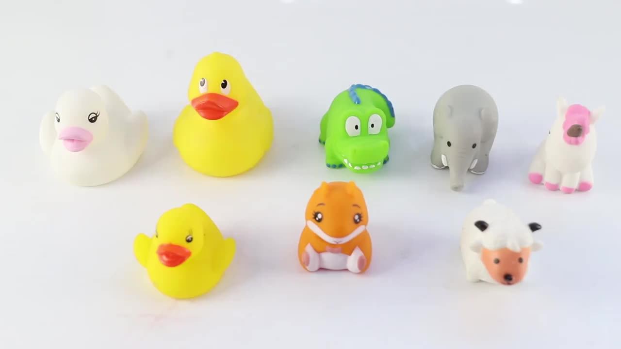 Silicone Animal Bath Toy Safety Colorful Bath Squirters Toys Set