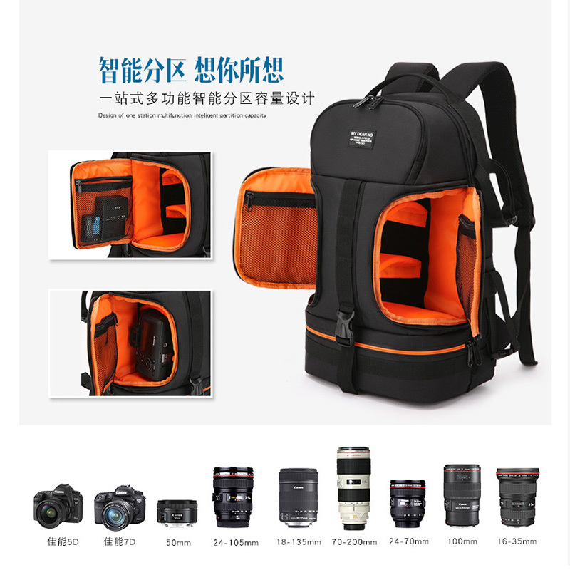 Side-Access Camera Bag Suitable for Canon, Nikon, Sony, and Fuji, Multi-Layer Storage, Large Capacity, Multifunctional Backpack Camera Bag
