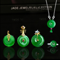 Jiayuzun natural ice jade custom jade safety buckle size pendant bracelet ring bracelet 18k inlaid