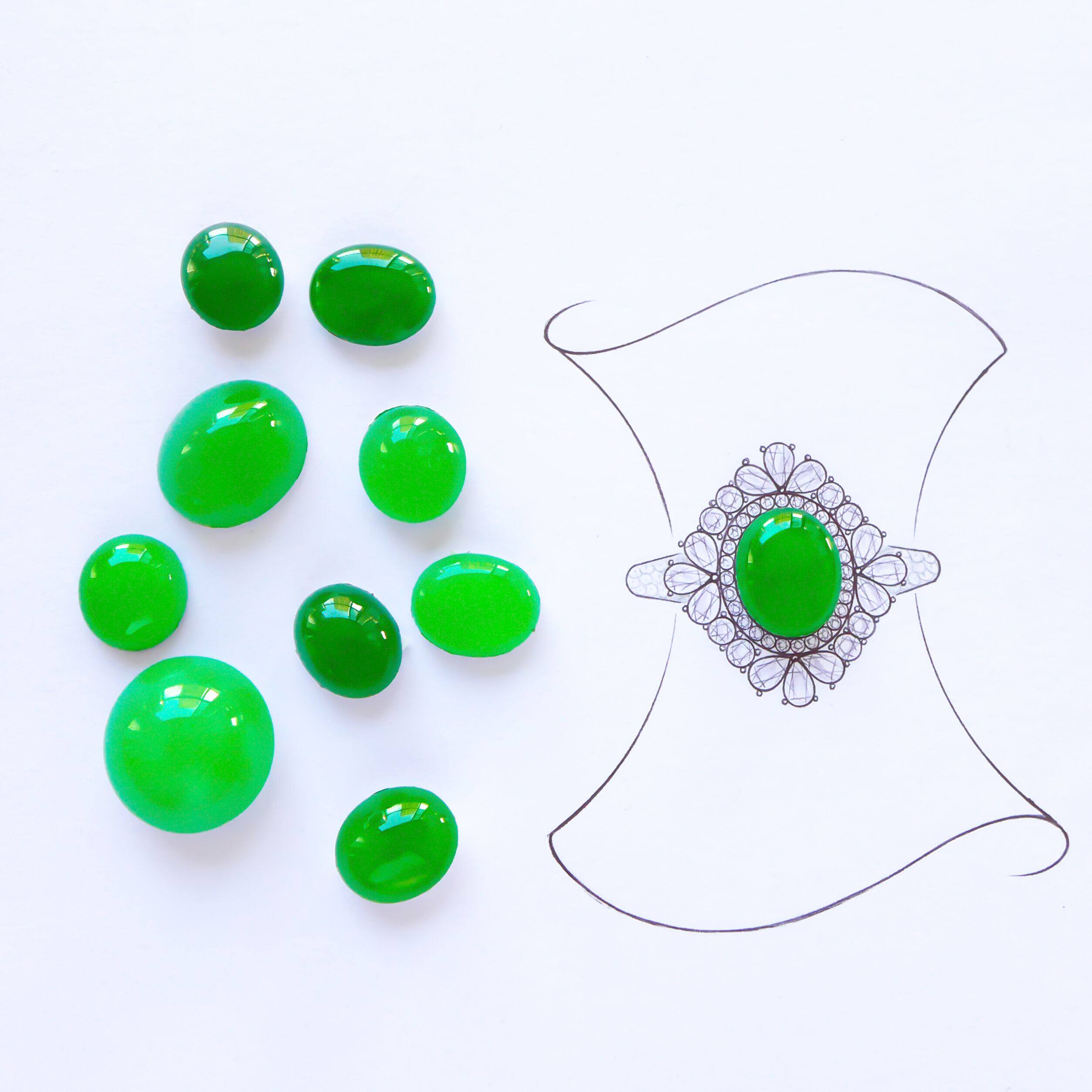 Natural jade raw stone naked stone Yang green ice seed egg face jade ring bracelet pendant men and women 18K inlaid custom A goods