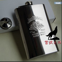 Thickened brushed 10 oz flask JB pattern stainless steel flask large capacity flask *randomly comes with a funnel