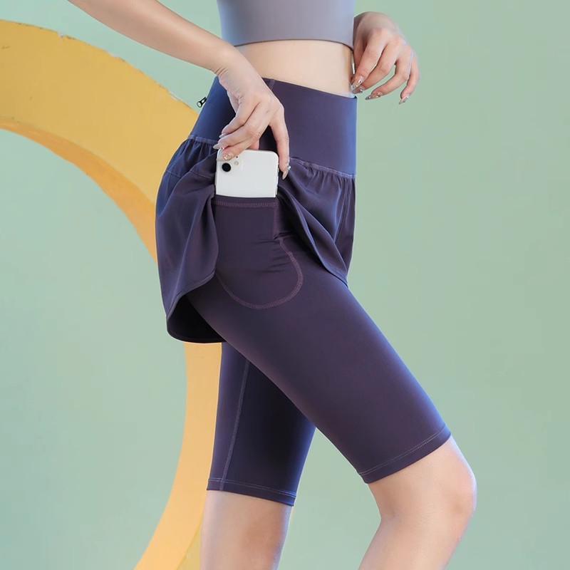French Summer Vacation Two-Piece Sports Pants Anti-Exposure Five-Point Pants Outdoor Professional Running Pants Women's Quick-Drying Tight Pants French Summer Vacation Two-Piece Sports Pants Anti-Exposure Five-Point Pants Outdoor Professional Running Pants Women's Quick-Drying Tight Pants