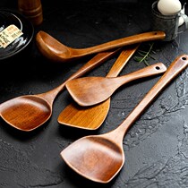 Soup wooden spoon Japanese large soup household wood ramen spoon wooden small rice spoon long handle for eating soup