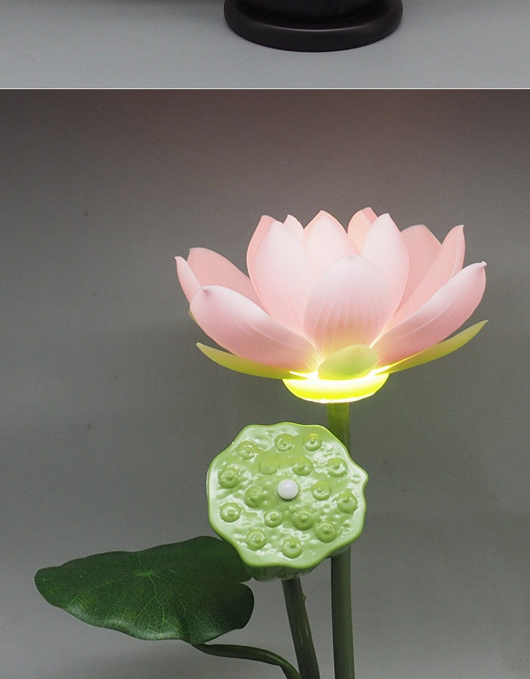 товар из китая 家用自动开花仿真莲花灯荷花供佛灯佛堂家居装饰工艺品客厅装饰灯 No brand