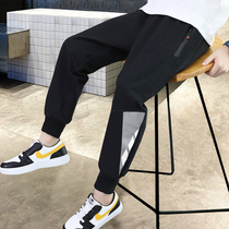 Boys sports pants spring and autumn childrens zipper pants 2021 New Korean boy loose handsome trousers tide