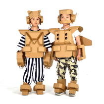 Childrens robot armor model toy wearable paper shell box box board Clothes armor handmade DIY