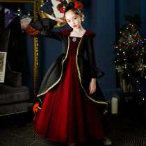 2021 Halloween girls gowns queen magic witch vampire dress girl with dress little girl balls to perform ghost clothes