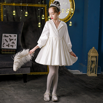 Childrens foreign air gown model walking show host Liandress girls piano for a suit capsized fluffy dress