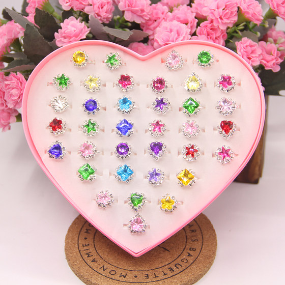 Children's baby girls' jewelry kindergarten prizes gifts gifts toys imitation crystal gemstone diamond ring