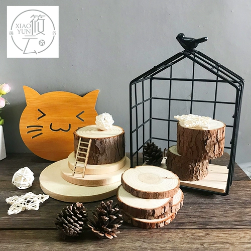 Качание деревянная база маленькая круглая деревянная куча деревянная куча деревянная пристани для хранения птицы клетки скандинавской сосны