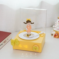 [Подарочный пакет] Кремово-желтый динамик будильника + маленькая девочка + украшение в виде банта ❤ Трехлетняя гарантия