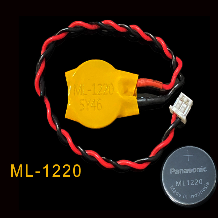 Panasonic Ml-1220 Wired Rechargeable Battery Ml1220 Laptop Backup Battery 3V Lithium-Ion Clock Battery