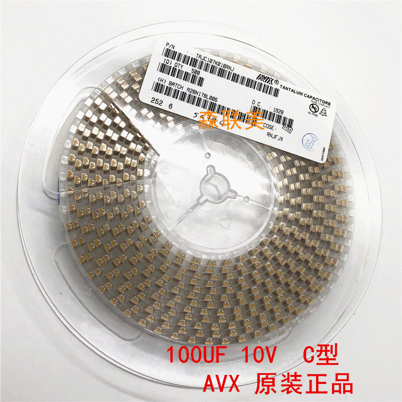 SMD tantalum capacitor TAJC107K010RNJ type C 6032 10V100UF 107A one disc 500 original