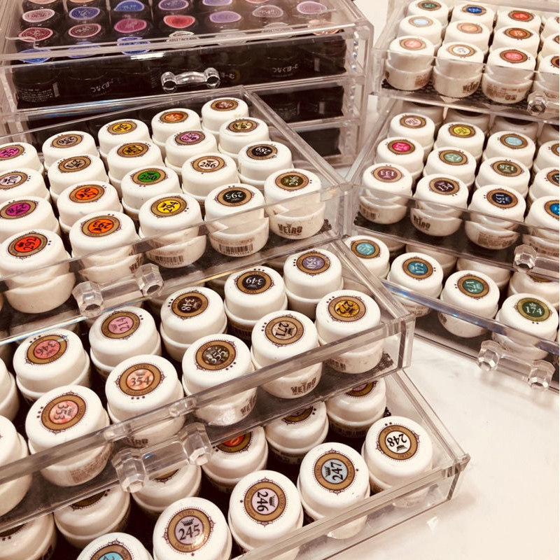 Nail jewelry box Japan glue phototherapy glue storage box dustproof acrylic transparent drawer nail polish rack