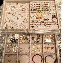 Cosmetics jewelry box storage box drawer type jewelry earring lipstick skin care products finishing shelf large capacity with lock