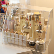 Net red transparent dustproof cosmetics storage box household large capacity desktop lipstick finishing drawer type storage rack female