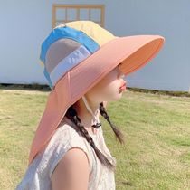Childrens seaside sun hat for boys and girls anti-UV summer sun protection large brim new thin breathable fisherman hat