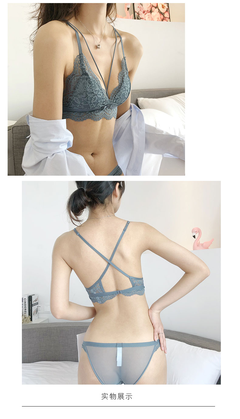 Pháp gợi cảm ren vú đẹp trở lại braletette đồ lót thoải mái không có vòng thép mỏng phần áo ngực nhỏ áo ngực - Bộ đồ lót quần áo lót đúc cao cấp