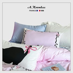 Light Luxury Home Textiles A.Kconliss Fall and winter New arrival Cotton pure cotton Four-Piece Ins Cartoon Bed Sheets Fitted Bed Sheets Set