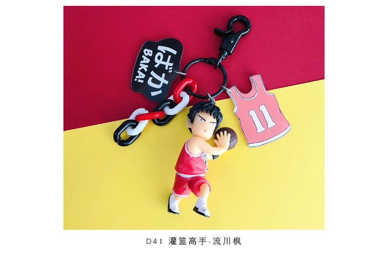 Anime xung quanh nhân dân tệ thứ hai slam dunk Sakuragi hoa bóng rổ chuỗi khóa phim hoạt hình chìa khóa mặt dây chuyền quà tặng Mạnh sticker trà sữa cute