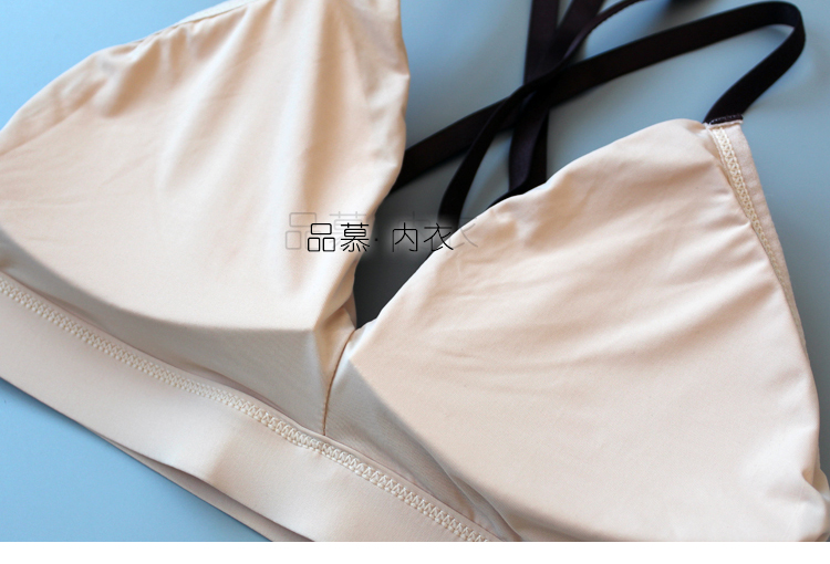 Phong cách châu Âu và Mỹ treo cổ làm đẹp trở lại tam giác cup bra bikini thể thao đồ lót với ngực pad mỏng mà không có vòng thép đồ lót quần áo bơi