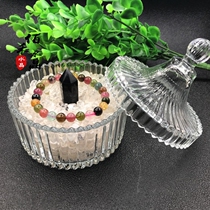 Natural purple white powder yellow crystal gravel bracelet degaussing purification degaussing bowl degaussing Stone Energy Crystal column Energy Tower