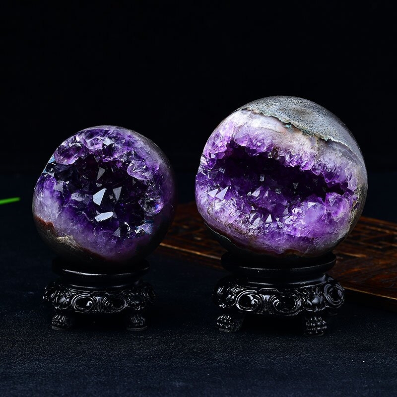 Brazilian Natural Amethyst Geode Ornament for Home Living Room Decoration, Amethyst Cluster, High-End Gift