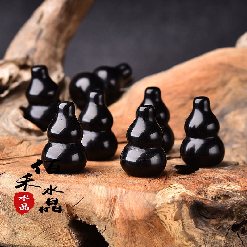 Natural Black Yaoyao Gourd Pendulum Piece Pendant Pendant Fu Lu Suo Car Pendant Accessories Accessories Home Living Room Desk Face Furnishing