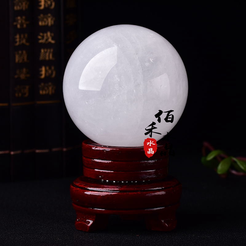 Natural white calcite crystal ball decoration Iceland stone ball home living room desk decoration
