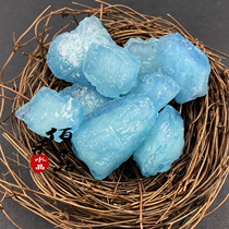 Natural sea blue treasure original stone large particle ornaments DIY pendant jewelry energy healing ore teaching specimens