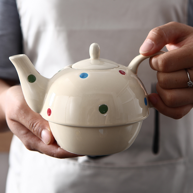 Lovely wave point small glass ceramic cup afternoon tea heart teapot teacup creative breakfast cup keller cup