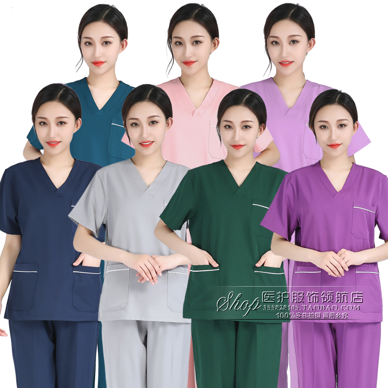 Elastic hand-washing clothes high-end doctor surgical clothes quick-drying anti-wrinkle brush hand clothes dental beauty salon work clothes short-sleeved women