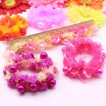 Girls disc hair Zama tail braid hair rope Children acting head Decorative Head Flower Ornaments Girl Colorful Pearl Flowers Zou Flowers