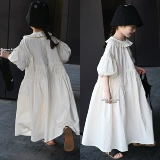 Длинная юбка, весенняя летняя одежда, платье, детская одежда, французский стиль, яркий броский стиль, в западном стиле