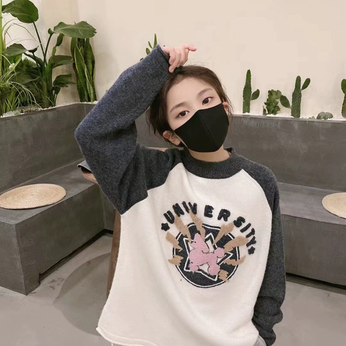 Шерстяной осенний детский трикотажный свитер для мальчиков, детская одежда, подходит для подростков, в западном стиле