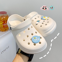 Hole shoes Female ins tide nurse half-support non-slip thick bottom soft bottom to work Baotou Beach College wear cool slippers