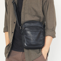 Blue Leather Men Shoulder Bag Leather shoulder bag Mini Men Bag Fashion Korean Cowhide Small Satchel Bag