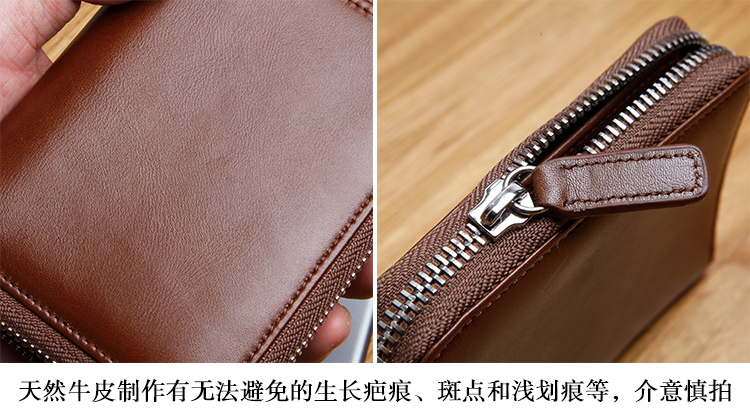 Ví da nam dây kéo LANSPACE ví da nữ ví đơn giản, ví ngắn mini handmade - Ví tiền bóp gucci