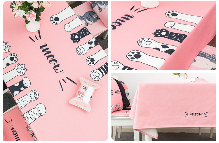 Khăn trải bàn dễ thương vải cotton và vải lanh nhỏ tươi khăn trải bàn không thấm nước khăn trải bàn chống vảy gia đình bàn cà phê vải khăn trải bàn khăn trải bàn vuông đẹp
