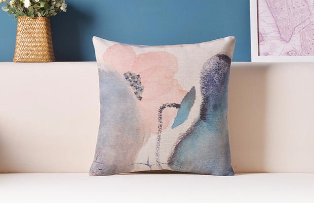 Lotus Zen hiện đại Trung Quốc giường bông đệm sofa gối đệm eo thắt lưng gối với gió cốt lõi của Trung Quốc - Trở lại đệm / Bolsters gối vuông trang trí