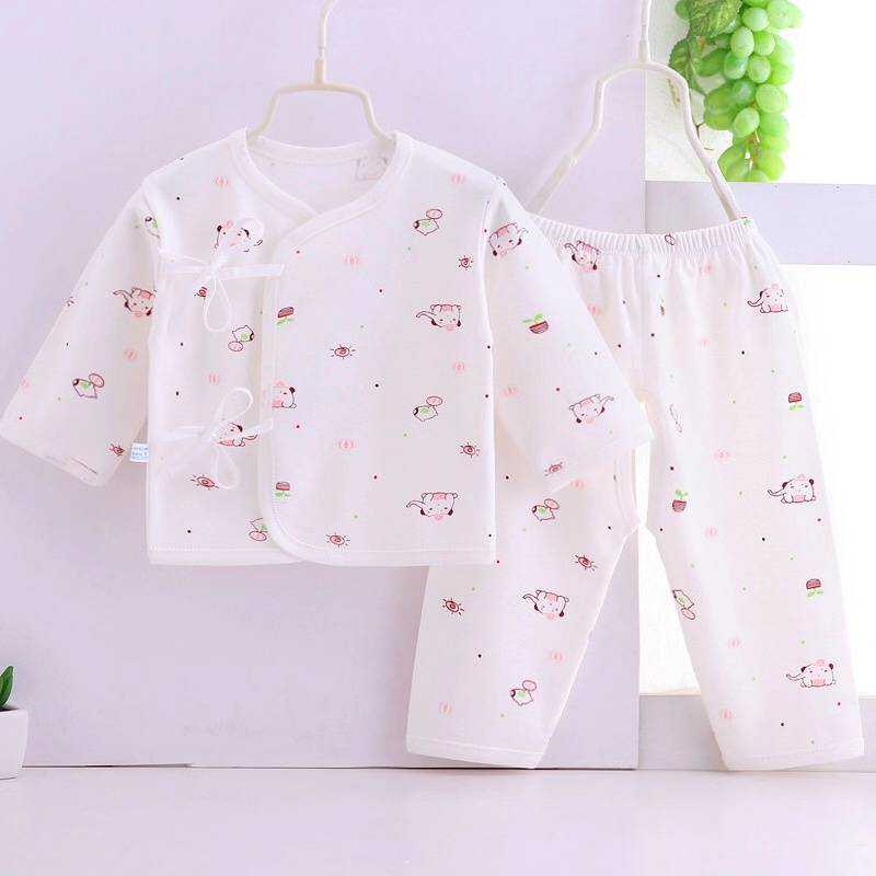 Quần áo sơ sinh cotton 0-3-6 tháng cho bé sơ sinh Đồ lót trẻ em hai mảnh phù hợp với quần áo mùa thu xuân, hè và thu - Quần áo lót quần áo bé gái