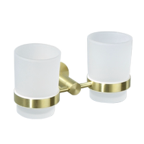 Oudilong 304 stainless steel brushed gold double cup toothbrush cup couple mouthwash cup bathroom hardware pendant series