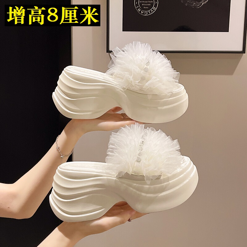 8cm Thick-Soled Fairy-Style Slippers for Women, Summer Outdoor Wear, 2026 New Model, Height-Increasing for Petite Individuals, Suitable for Pairing with Dresses, Beach Sandals 8cm Thick-Soled Fairy-Style Slippers for Women, Summer Outdoor Wear, 2026 New Model, Height-Increasing for Petite Individuals, Suitable for Pairing with Dresses, Beach Sandals