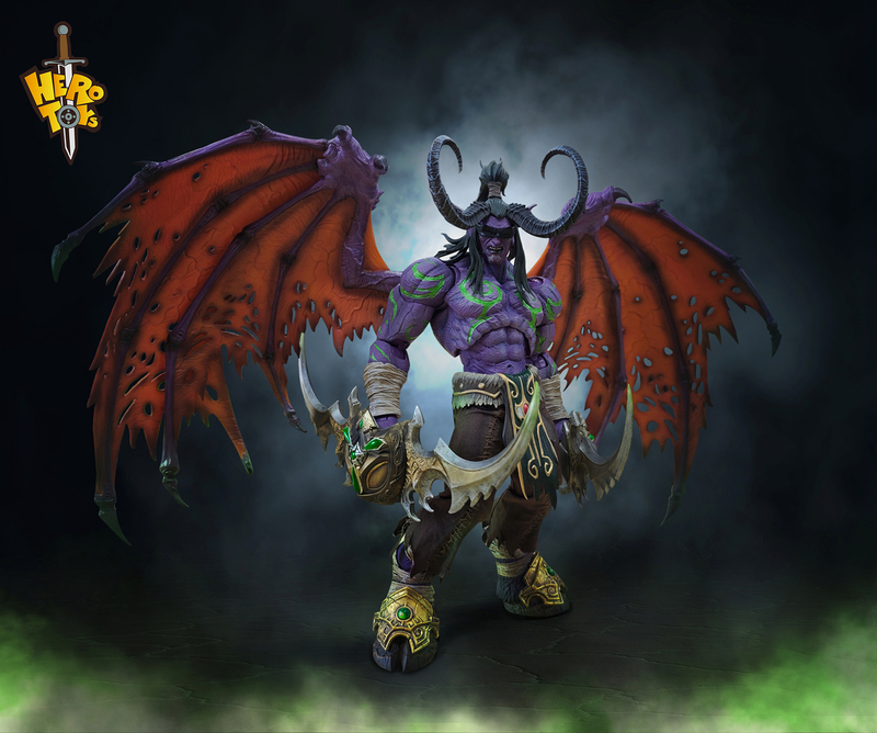 In Stock Hero Toys Second Series Demon Hunter Elf Illidan Egg Boss Action Figure Model