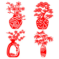 Chinese style traditional culture childrens carved paper rice paper flowers and grass window grille pattern a3a4 paper-cut semi-finished product