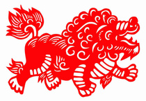 Send 2 pieces of red rice paper to make mythical animal paper-cuts Pixiu Unicorn Phoenix carved paper window grilles animal paper-cut products