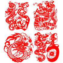 Set of 4 pieces of dragon cut paper zodiac zodiac zodiac zodiac zodiac zodiac red xuan paper production cut paper finished product