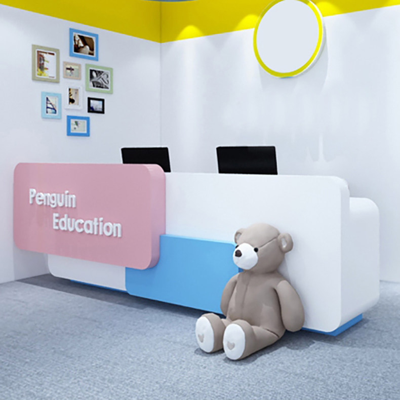 Toddler Training Course Baking Lacquer Foreground Art Center Kindergarten Early Education Institution Cartoon Reception Desk Bar to do