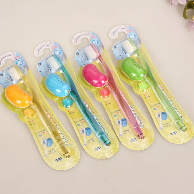 Korea imports cute hair soft toothbrush with pea shell toothbrush travel dust-proof sleeve toothbrush adult