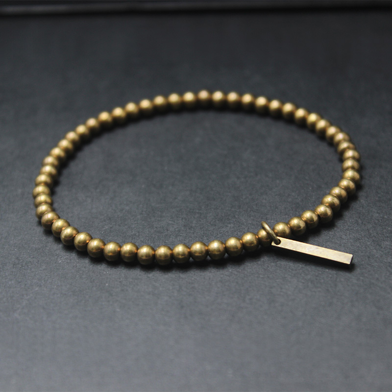 Pure Copper Bracelet Beads for Women ins Niche Design Thin Wrist Bracelet European and American Style Brass Ultra-Thin Bracelet for Men